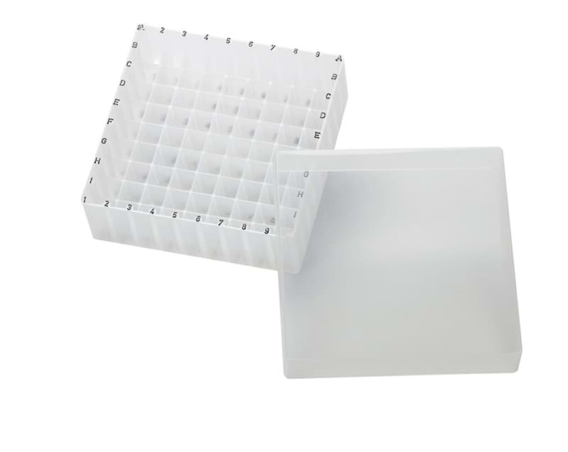 Obrázek PP storage box for 1.5 ml vials,  81 cavities with alphanumeric coding