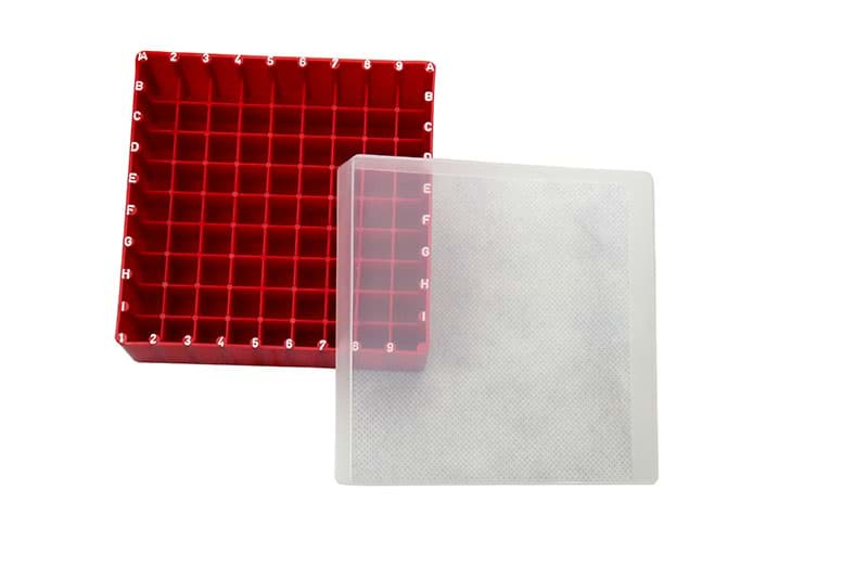 Obrázek PP storage box for 1.5 ml vials,  81 cavities with alphanumeric coding