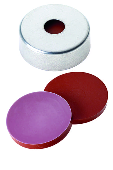Obrázek Ultra High Temperature (UHT) Seal, Steel Crimp Cap, silver, with 5.0 mm centre hole