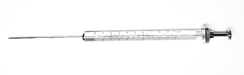 Obrázek Syringe; 10 µl; gas tight;fixed needle;23G;50mm needle length;cone tip;TEF