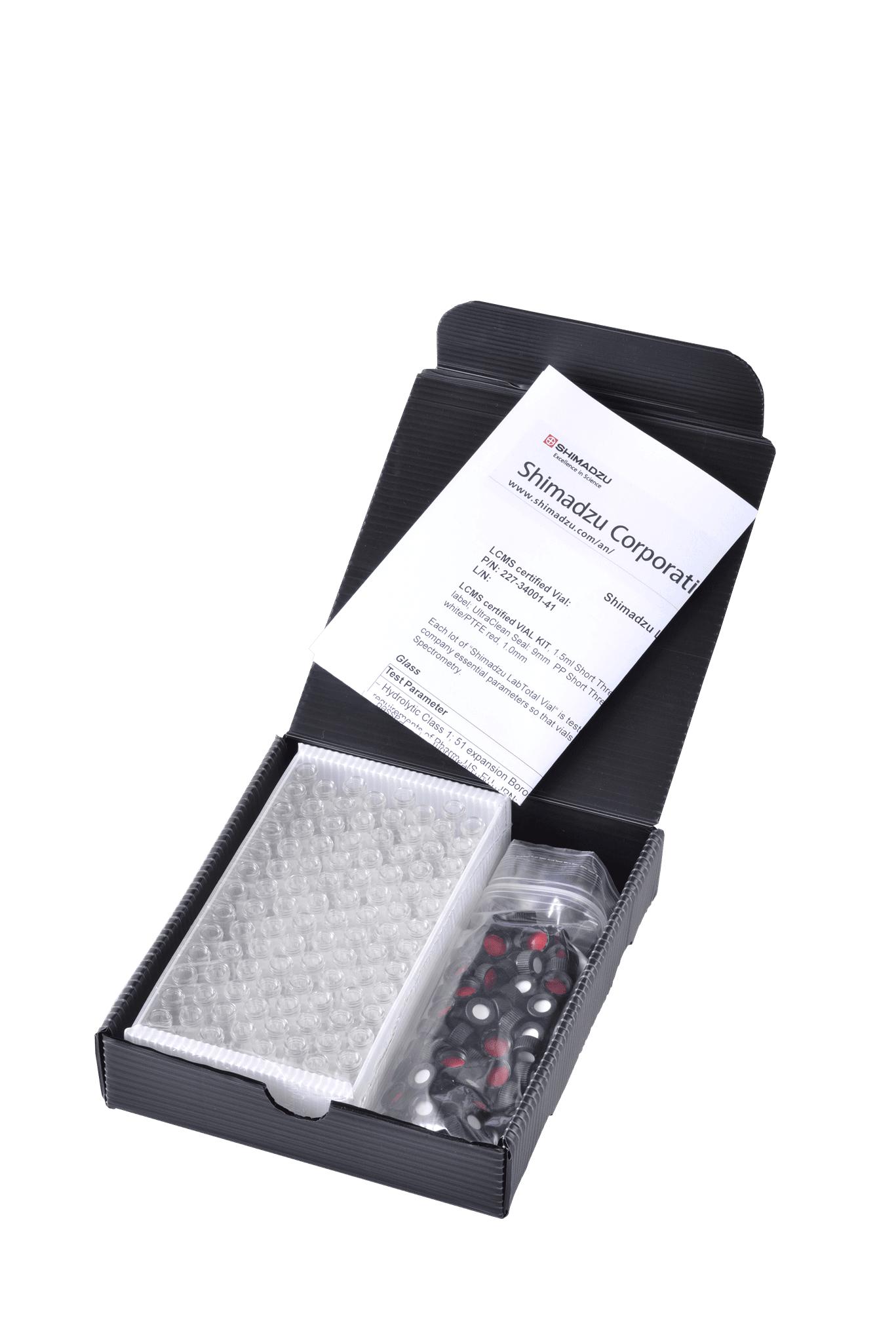 Obrázek Certified Kit 1.5 ml for LC/LCMS, clear glass with label, wide open , with Shimadzu certificate