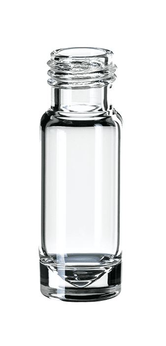 Obrázek 3.5 ml short thread vial, 13 mm screw neck, convex bottom for optimized residual emptying